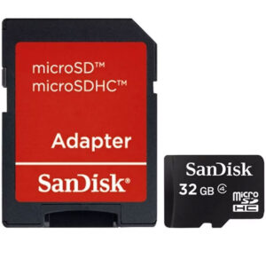 SanDisk 32GB Micro SD (SDHC) Speicherkarte - Class 4 + SDHC Adapter