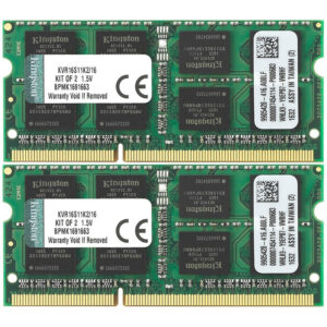 Kingston ValueRAM 16GB (2x8GB) 1600MHz DDR3 Non-ECC 204-Pin CL11 SODIMM Laptop Memory Module