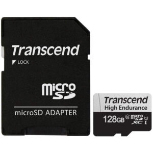 Transcend 128GB 350V V30 Endurance Micro SD Card (SDXC) UHS-I U1 + Adapter - 95MB/s