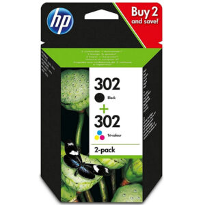 HP 302 Black and Tri-Colour Ink Cartridges - 2 Pack