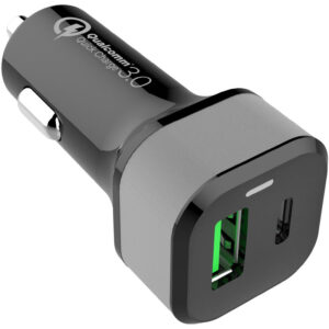 oneo Drive 3A USB-C Dual Port Car Charger + oneo Drive Dashboard Grip Mat