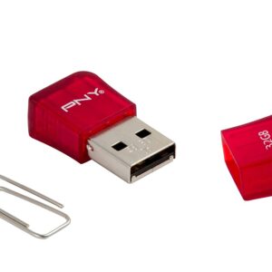 PNY 32GB Micro Sleek Attache Key USB Stick - Rot