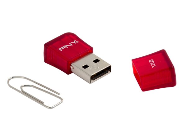 PNY 32GB Micro Sleek Attache Key USB Stick - Rot