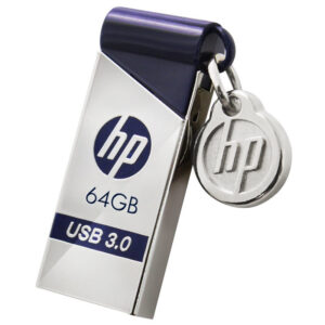 HP 64GB X715W Durable Metallic USB 3.0 Flash Drive - Silver/Purple