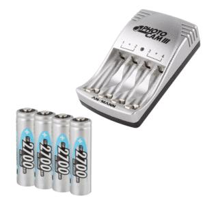 Ansmann Photocam III UK Plug Charger includes 4 x AA rechargeable batteries - 2700mAh