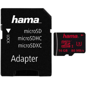 Hama 16GB Micro SD Card (SDHC) UHS-I U3 + Adapter - 80MB/s