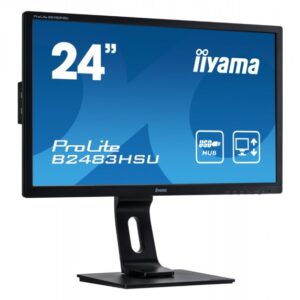 Iiyama ProLite B2483HSU-B1DP schwarz 24 Zoll Full HD 1920x1080 VGA DVI DisplayPort Höhenverstellbar