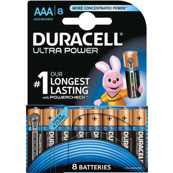 Duracell Ultra Power MX2400 Alkaline AAA Batterien - 8er Pack
