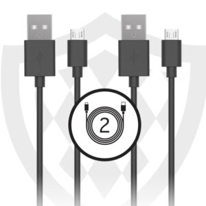 Tek Essentials Micro USB 1M Kevlar Kabel - Schwarz - Doppelpack