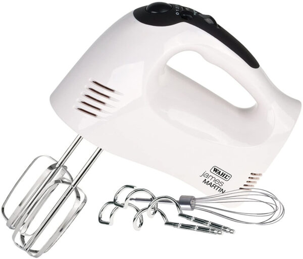 Wahl James Martin 300W Hand Mixer with Dough Hooks & Whisk - White