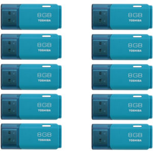Toshiba 8GB TransMemory U202 USB Flash Drive 10 Pack - Aqua