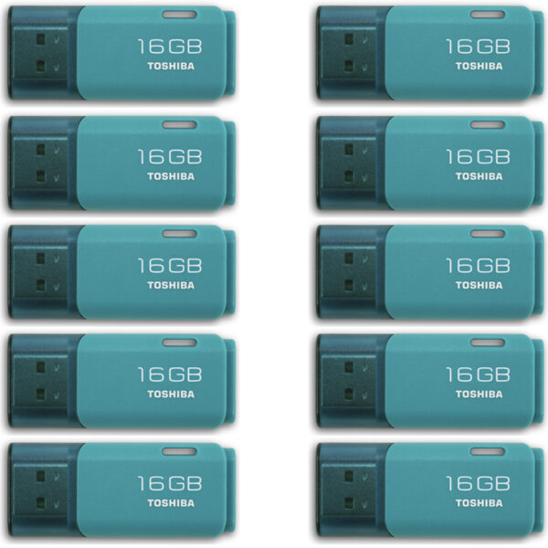 Toshiba 16GB TransMemory U202 USB Flash Drive 10 Pack - Aqua