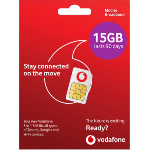 Vodaphone PAYG 4G Data SIM Pack with 15GB Data - 90 Days