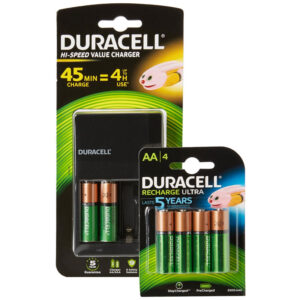 Duracell High Speed Value Battery Charger with 6 AA Rechargeable Batteries