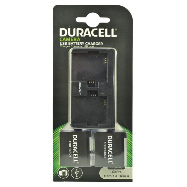 Duracell Dual Ladegerät für GoPro Hero 3 & 4 + 2 Batterie