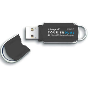 Integral 8GB Courier Dual FIPS 197 Encrypted USB 3.0 Flash Drive - 80MB/s