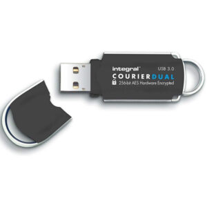 Integral 64GB Courier Dual FIPS 197 Encrypted USB 3.0 Flash Drive - 145MB/s