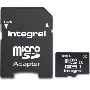 Integral 64GB Actionkamera Micro SDXC Karte mit 4K Aufnahme Class 10 UHS-I U3 90MB/s