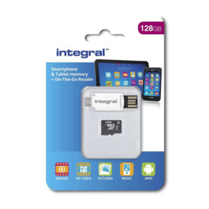 Integral 128GB UHS-I U1 Micro SDXC Karte für Tablets und Smartphones mit OTG Leser