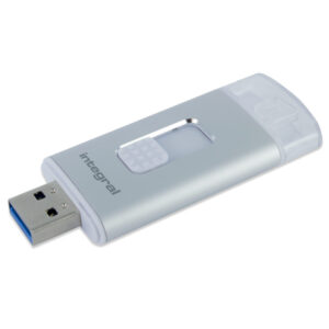 Integral 16GB MoreStor USB 3.0 Blitz Dual Connector Flash Drive - Silber