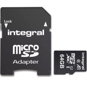 Integral 64GB A1 Micro SD Karte (SDXC) UHS-I U1 + Adapter - 45MB/s