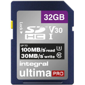 Integral 32GB UltimaPRO V30 Premium SD Karte (SDHC) UHS-I U3 - 100MB/s