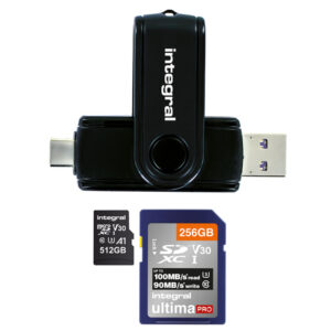 Integrierter USB 3.1 + USB-C SD und Micro SD Kartenleser - Schwarz