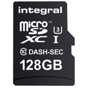 Integral 128GB Dash Cam Micro SD Card SDXC Class 10 UHS-I U3 + Adaptor