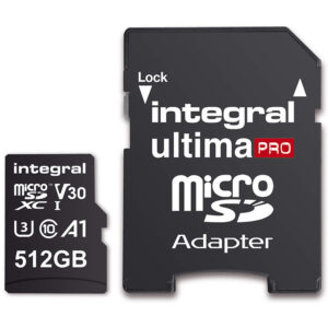 Integral 512GB UltimaPRO V30 Premium Micro SD Karte (SDXC) UHS-I U3 + Adapter - 100MB/s