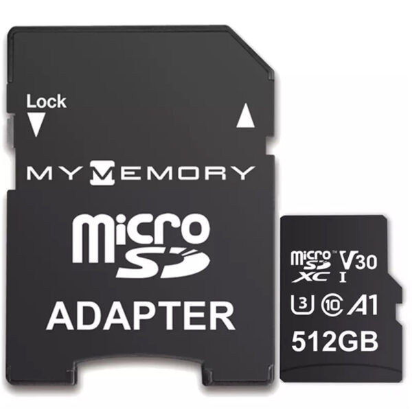 MyMemory 512GB V30 PRO Micro SD Karte (SDXC) A1 UHS-1 U3 + Adapter - 100MB/s