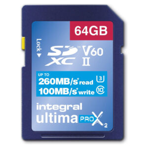 Integral 64GB UltimaPro X2 SD Card (SDXC) UHS-II U3 V60 - 260MB/s
