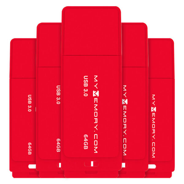 MyMemory 64GB 80MB/s USB 3.0 Flash-Laufwerk - Rot - 5er Pack
