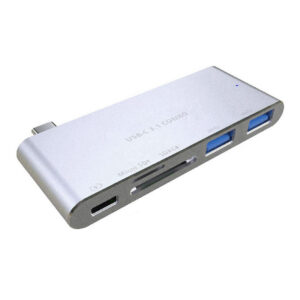 Forida USB-C 5 in 1 Lade Durchreiche MacBook Combo Hub - Silber