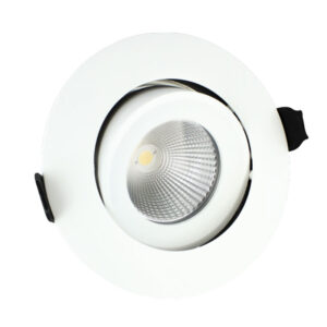 Integral Tiltable LED Fire Rated Downlight 9W (51W) 3000K (Warmweiß) 92mm C / Out Dimmbare Lampe - Weiß