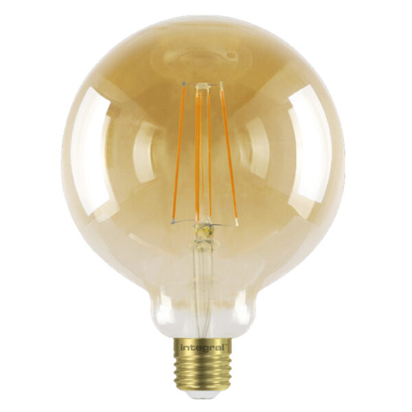 Integral G125 LED Vintage Globe Glühbirne E27 5W (40W) 1800K (Ultra-Warme) Dimmbare Lampe