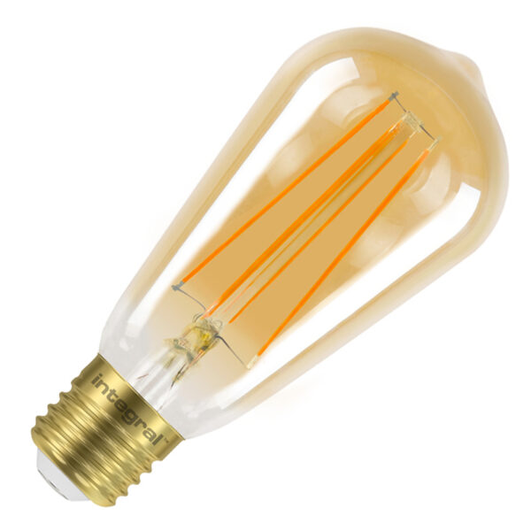 Integral ST64 LED Vintage Globe Glühbirne E27 5W (40W) 1800K (Ultra-Warme) Dimmbare Lampe