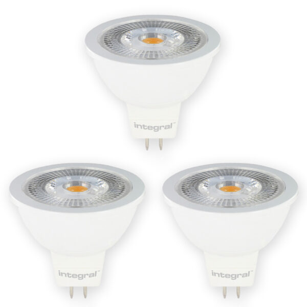 Integral MR16 LED-Glühbirnen GU5.3 5W (36W) 2700K (warmes Licht) Nicht-Dimmbare Lampe - 3er Pack