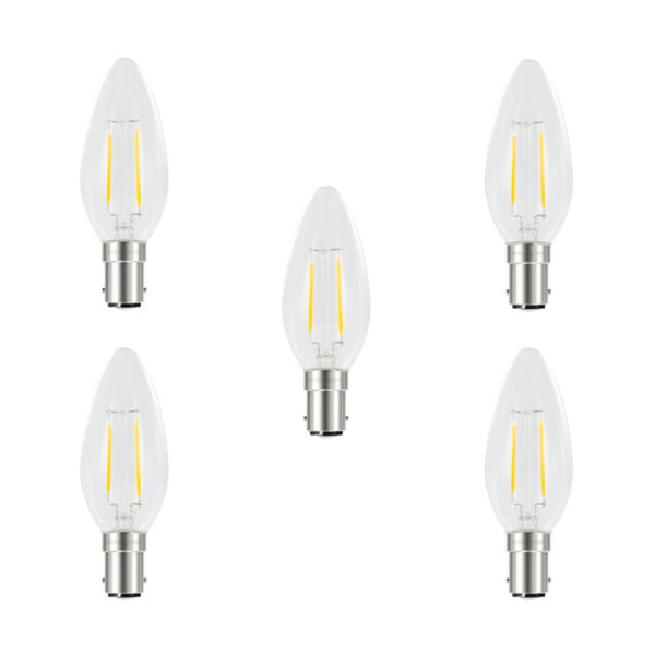 Integral LED Glaskolben B15 2W (25W) 2700K Nicht-Dimmbare Lampe - 5er Pack