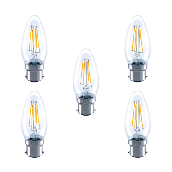 Integral LED Glaskolben B22 4W (40W) 2700K Nicht-Dimmbare Lampe - 5er Pack