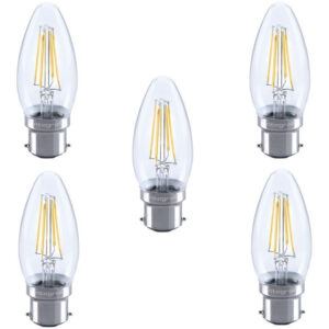 Integral LED Vollglaskerzenlampe B22 4.5W (40W) 2700K Dimmbare Lampe - 5er Pack