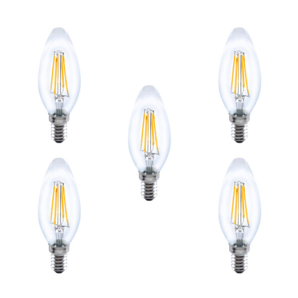 Integral LED Vollglaskerzenlampe E14 3.5W (31W) 2700K Dimmbare Lampe - 5er Pack