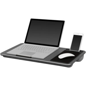 Mehrzweck-Heimbüro-Lap-Desk mit Mauspad und Telefonhalterung - Silber Carbon