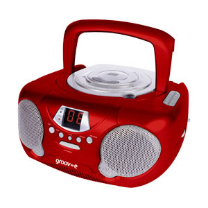 groov-e Boombox Tragbarer CD-Player mit Radio - Rot