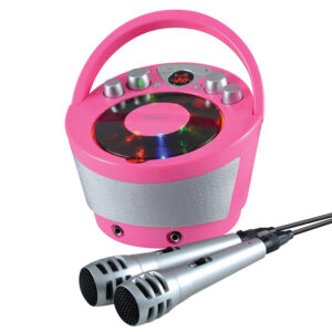 Groov-e Portable Karaoke Boombox with CD Player and Bluetooth Playback - Pink
