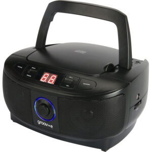 Groov-e Mini Boombox Portable CD Player with Radio - Black