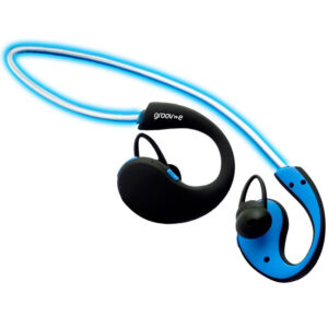 Groov-e Action Wireless Bluetooth Sports Headphones with LED Neckband - Blue