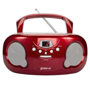 Groov-e Portable CD Player Boombox with AM/FM Radio - Red