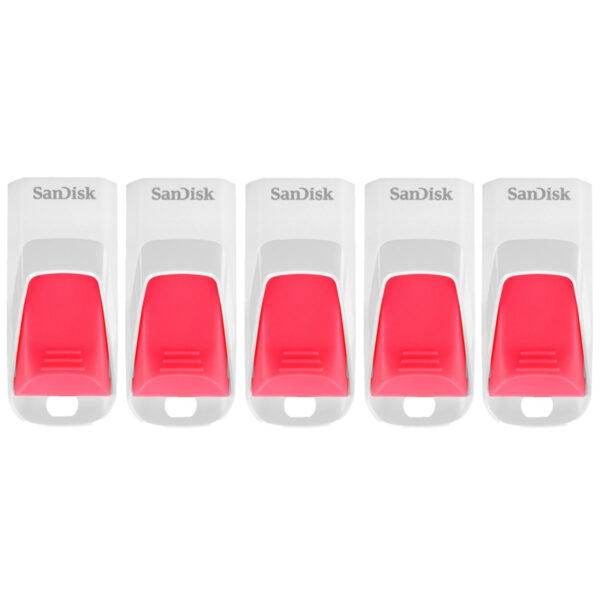 SanDisk 16GB Cruzer Edge USB Stick Weiß und Pink - 5er Pack