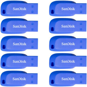 SanDisk 8GB Cruzer Blade USB Stick Electric Blue - 10er Pack
