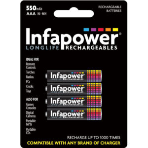 Infapower 550mAh AAA Longlife Wiederaufladbare Batterien - 4er-Pack